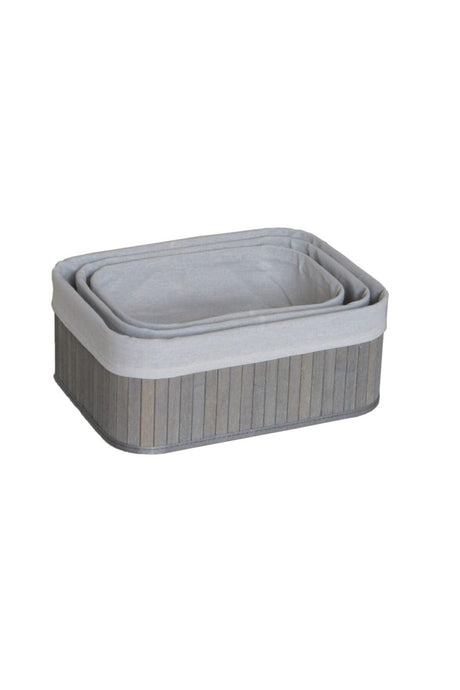 Multi-Purpose Decorative Bathroom Bamboo Basket Set of 3 - Swordslife