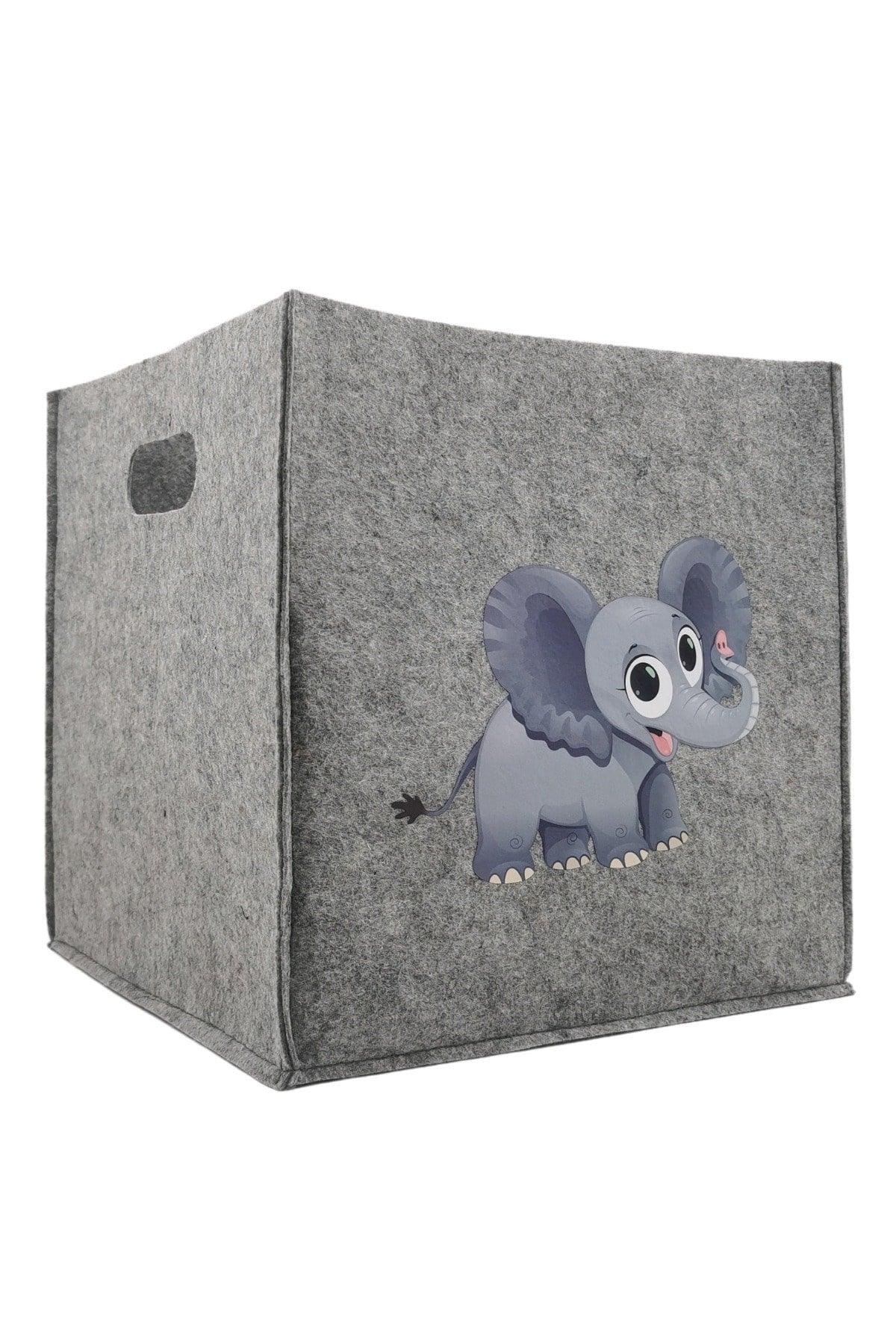 Multi-Purpose Felt Organizer Basket Kids Room Toy Basket // 30x30x30 Cm Elephant - Swordslife