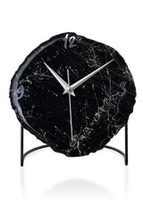 Muyika Diverso Marble Black Tones Decorative Table Clock18x23cm With Silent Mechanism - Swordslife