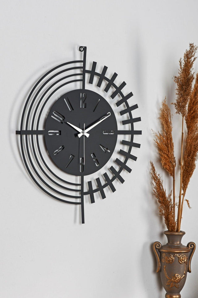 Muyika Dubai Metal Black Wall Clock 41x41cm Silent Mechanism Mds-41 - Swordslife