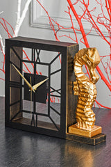 Muyika Kar Gold Silent Mechanism Polyester Trinket Metal Table Clock 25 X 21 Cm Sea Horse Mms-pob - Swordslife