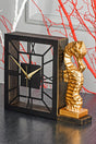 Muyika Kar Gold Silent Mechanism Polyester Trinket Metal Table Clock 25 X 21 Cm Sea Horse Mms-pob - Swordslife