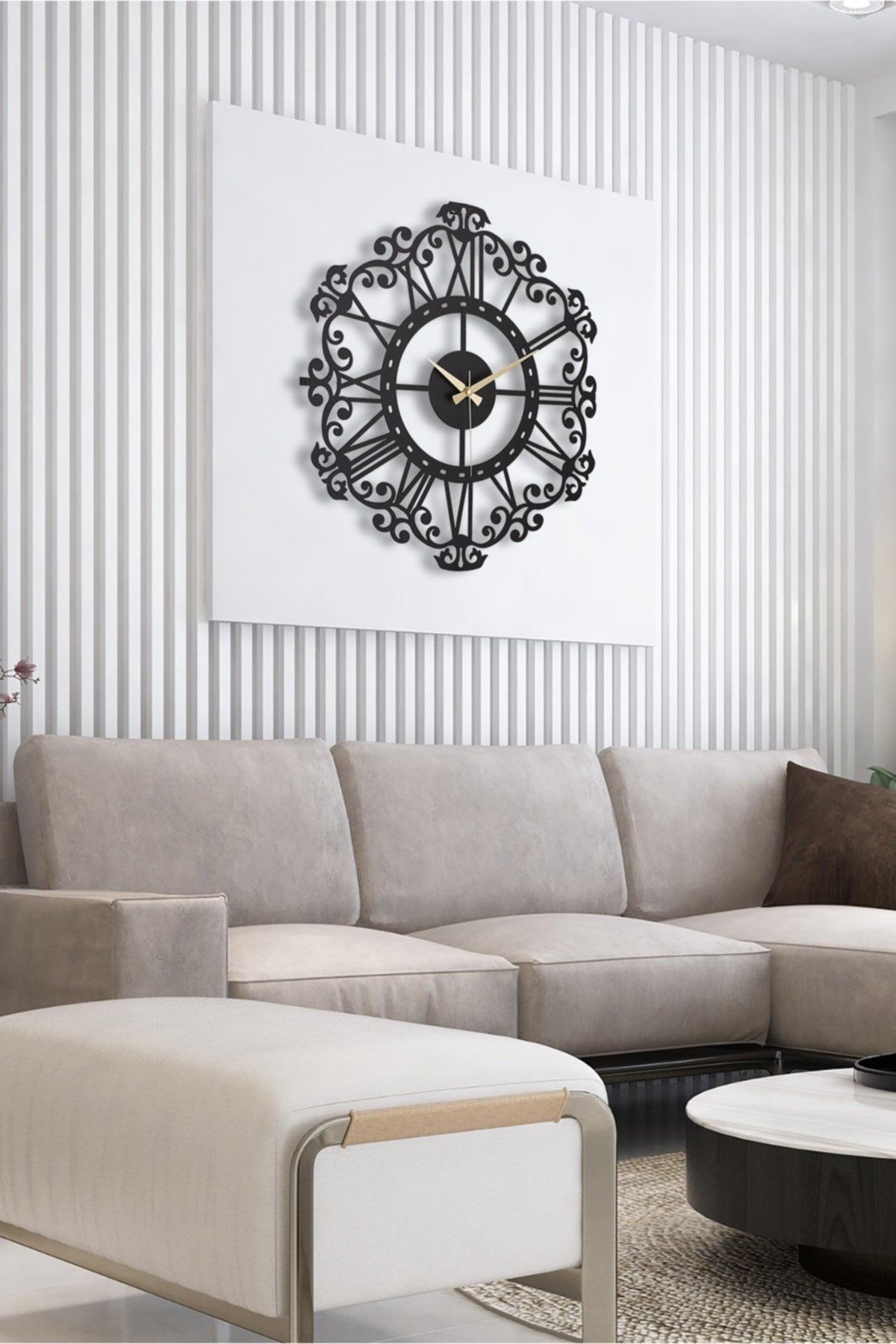 Muyika Modellato Metal Black Wall Clock 41x41 Cm Silent Mechanism Mds-41 - Swordslife