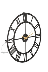 Muyika Roman Numeral Metal Black Wall Clock 50x50cm Mds-50 - Swordslife