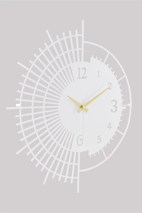 Muyika Stri Metal White Wall Clock 50x50cm Silent Mechanism Mds-50 - Swordslife