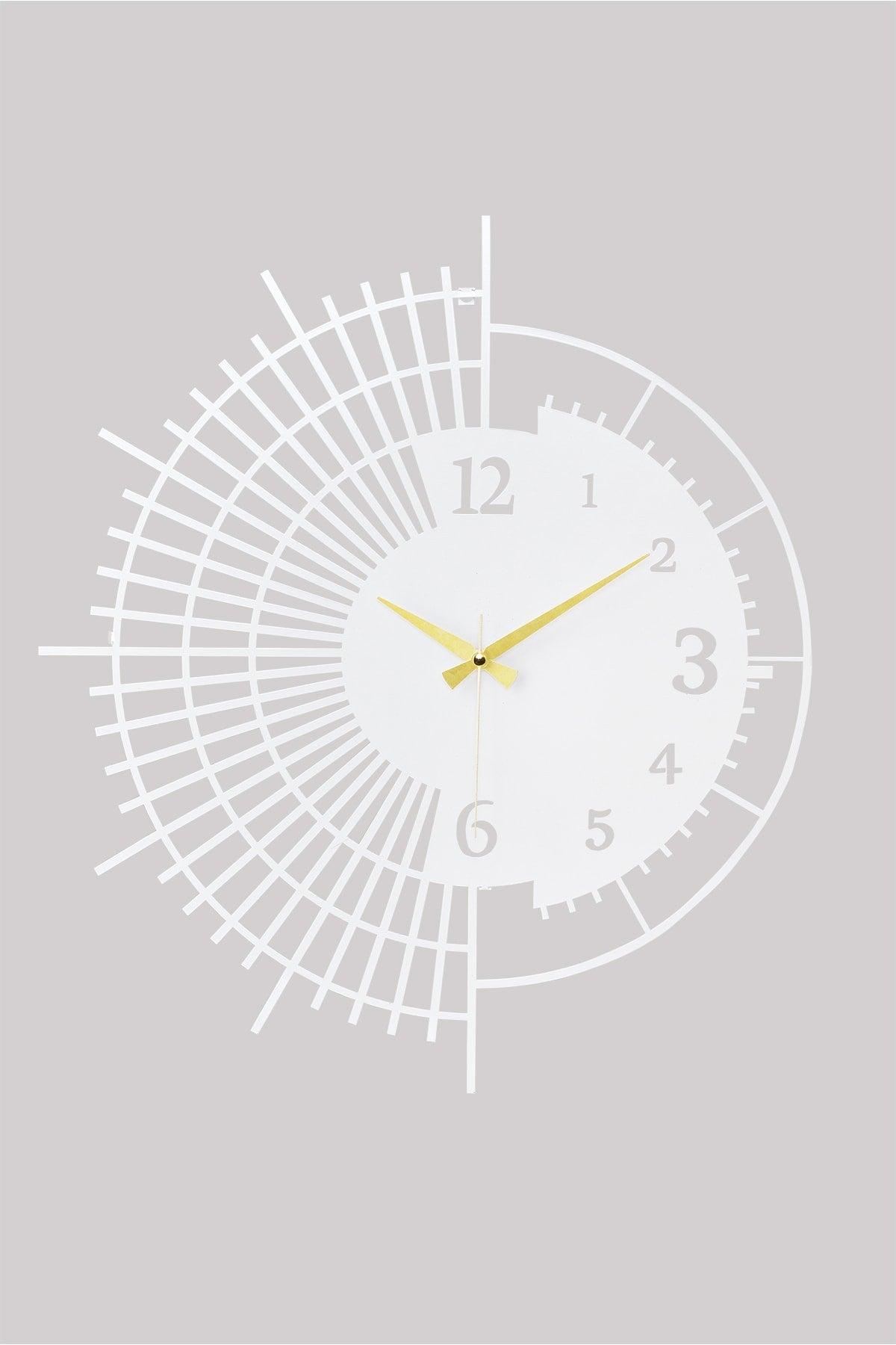 Muyika Stri Metal White Wall Clock 50x50cm Silent Mechanism Mds-50 - Swordslife