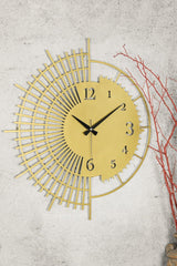 Muyika Stri Metal Gold Tumbled Wall Clock 50x50cm Silent Mechanism Mds-50 - Swordslife