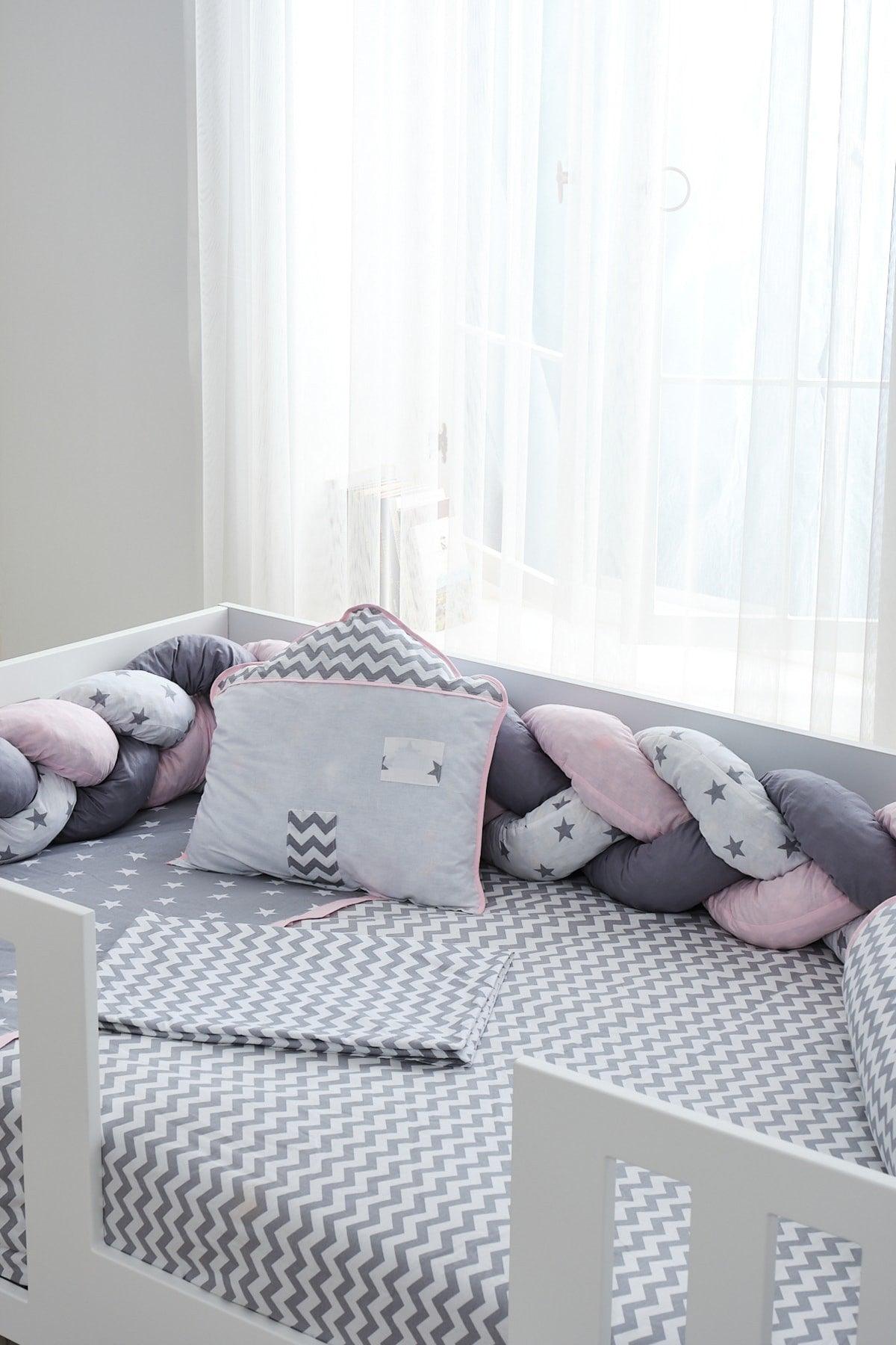 My Home Eco Grey-pink Knitted Montessori Sleeping Set - Swordslife