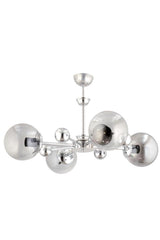 Nairobi 4 Piece Silver Smoked Globe Glass Chandelier - Swordslife