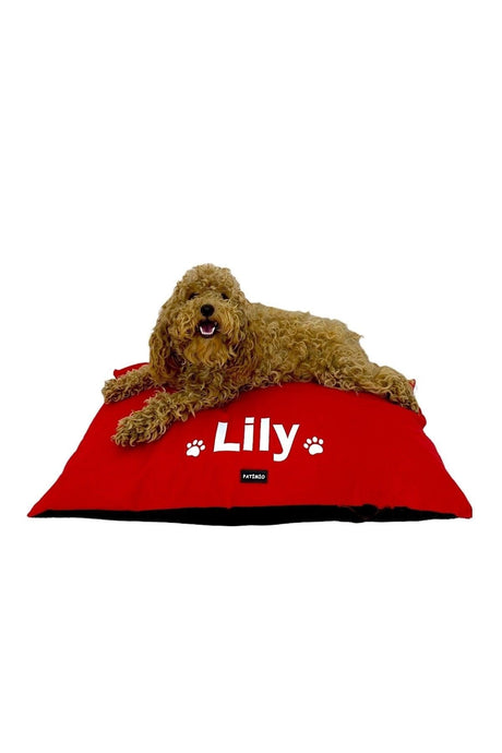 Name Custom Cat And Dog Bed Red Color