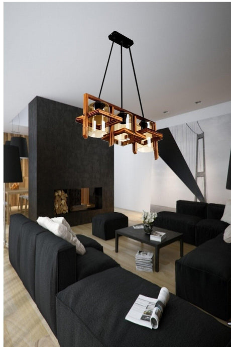 Natural Wood Comfo 3 Chandelier - Swordslife