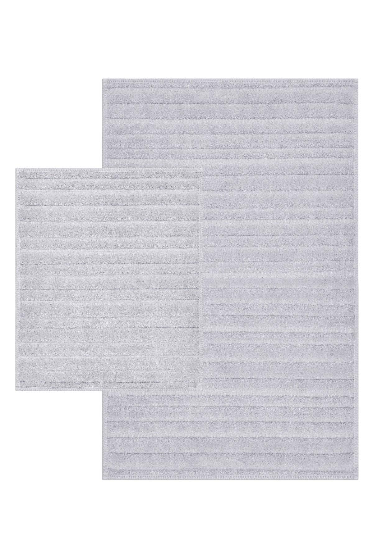 Natural Cotton 2 Piece Bathroom Rug Set