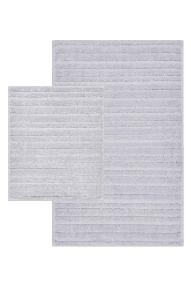 Natural Cotton 2 Piece Bathroom Rug Set