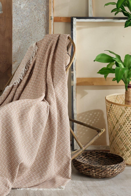 Natural Linen Seat Cover | Black Loom Woven Throw - Swordslife