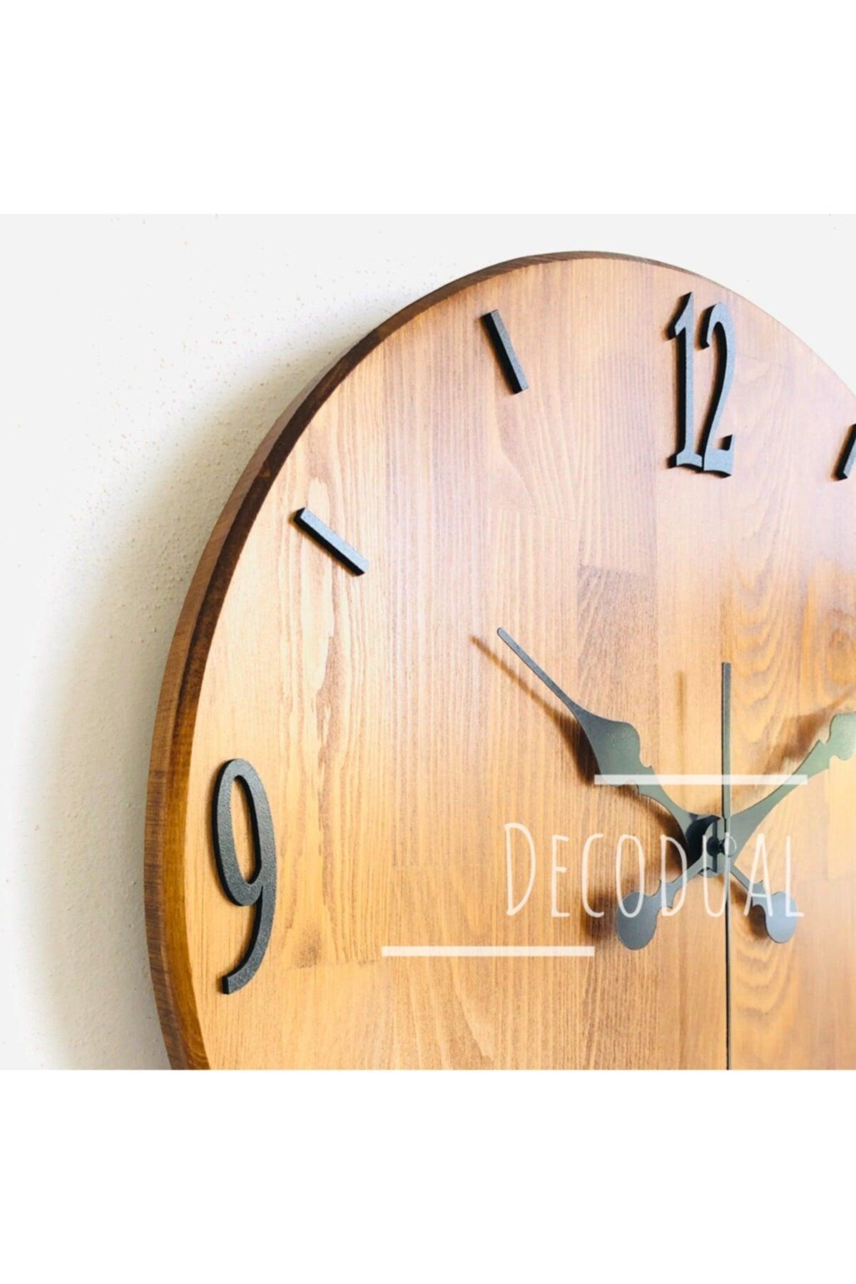 Natural Solid Wood Wall Clock 40cm Diameter - Swordslife