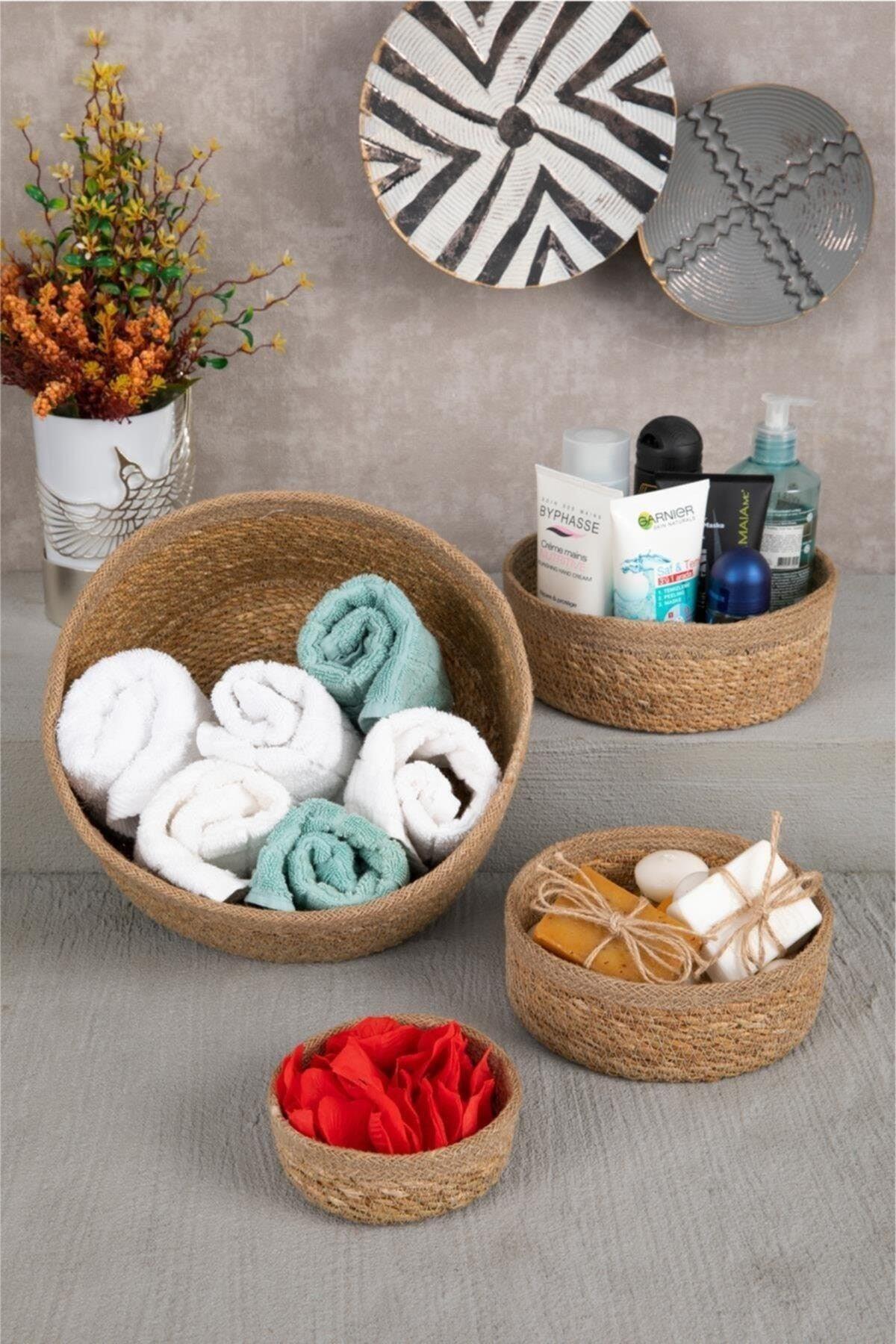 Natural Wicker Basket Organizer, Bathroom Organizer, 4 Sizes - Swordslife