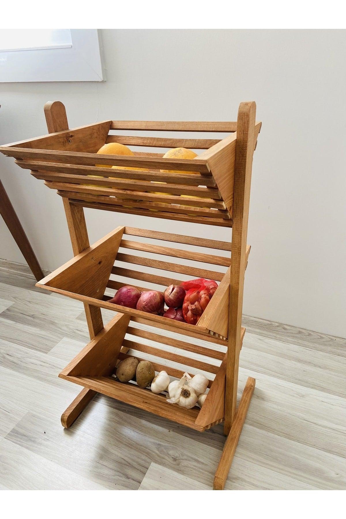 Natural Wooden Crisper Fruit Rack - Swordslife