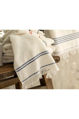 Nautical Cotton Hand Towel 30x40 Cm White - Blue - Swordslife