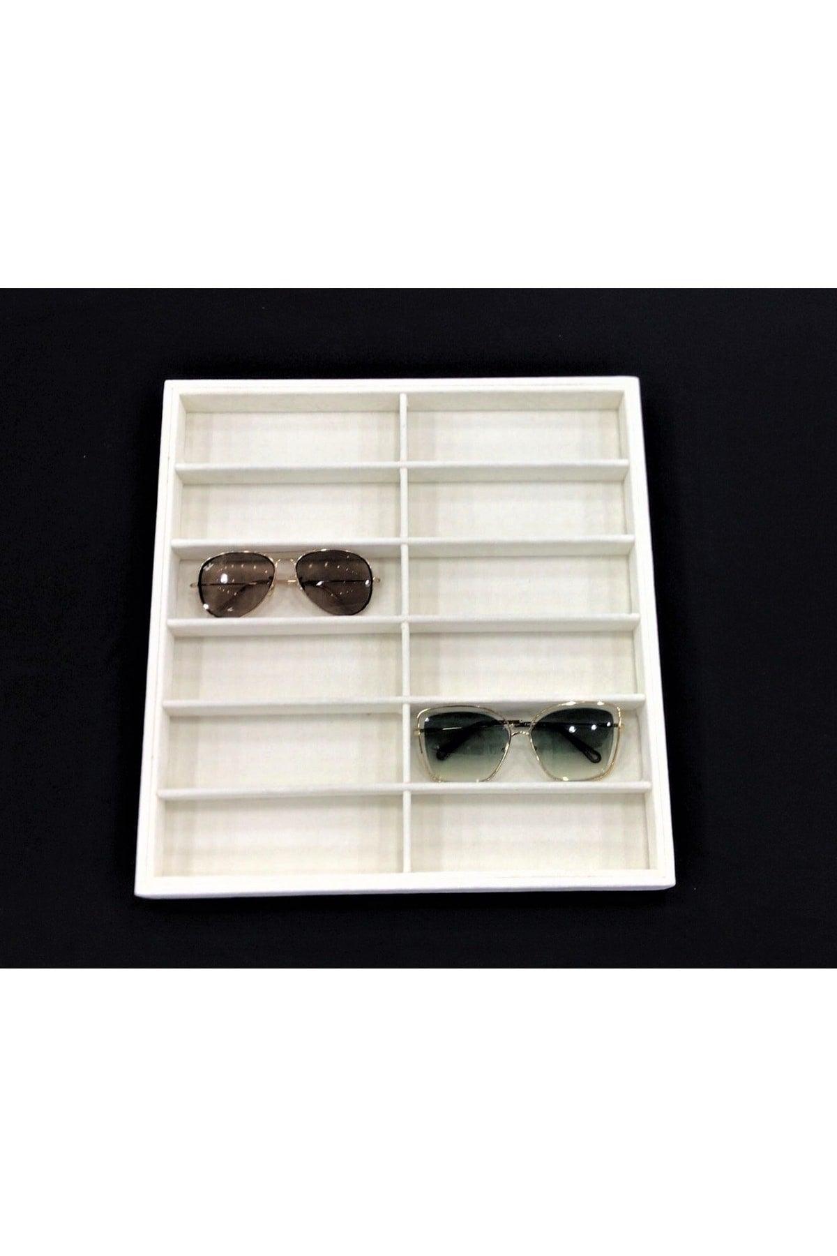 New Large Suede Cream Compartment Glasses Stand (aydındecor) - Swordslife