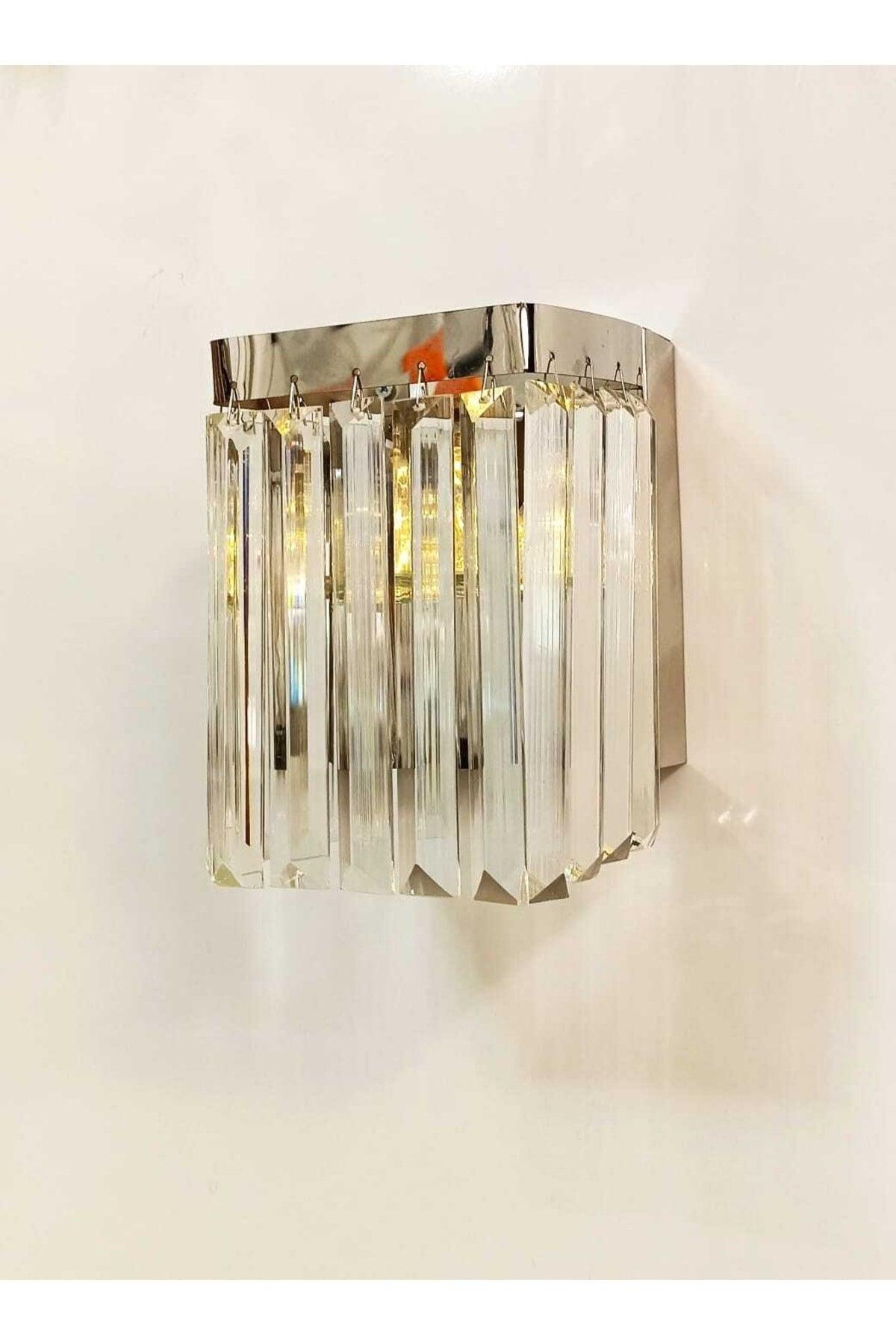 Nirvana Crystal Stone Silver Battery Sconce - Swordslife