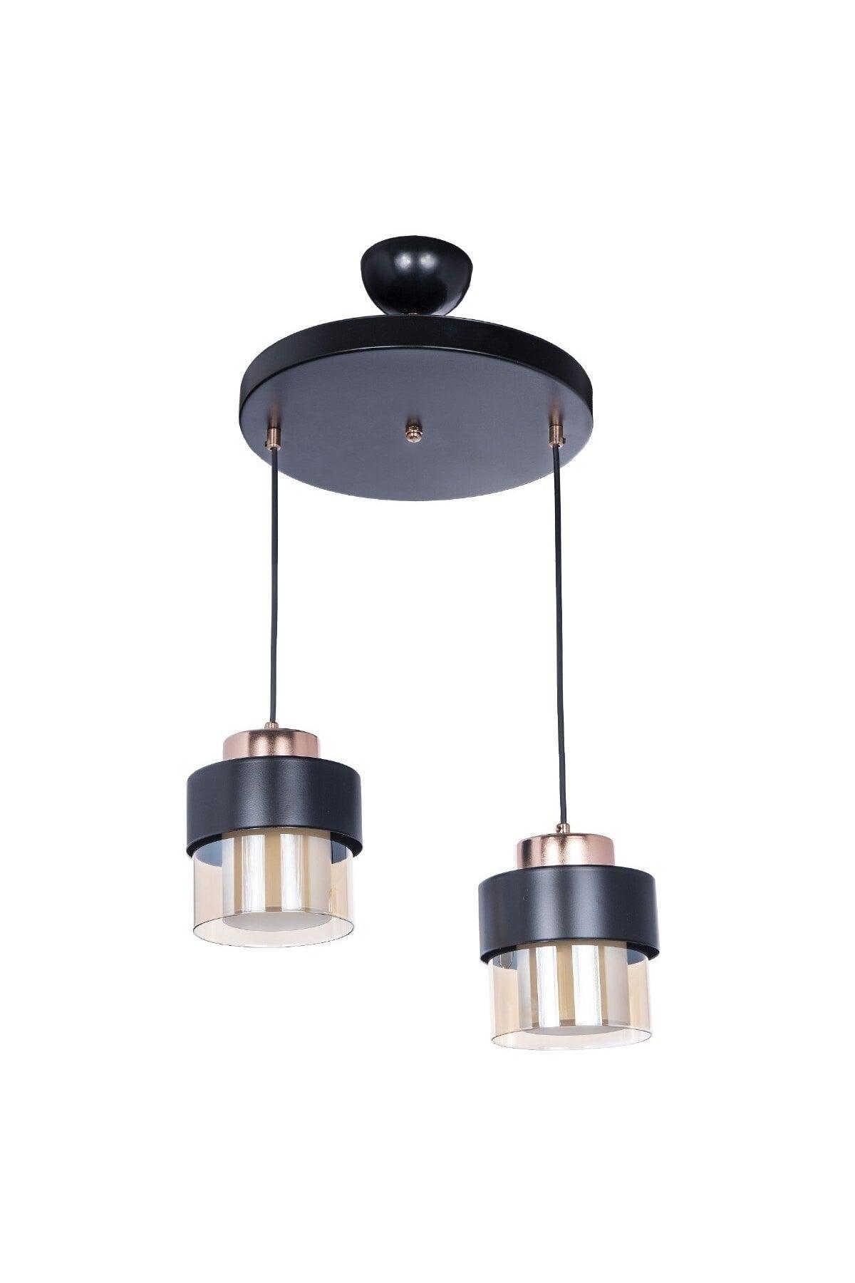 Nisa 2 Li Black Pendant Chandelier - Swordslife