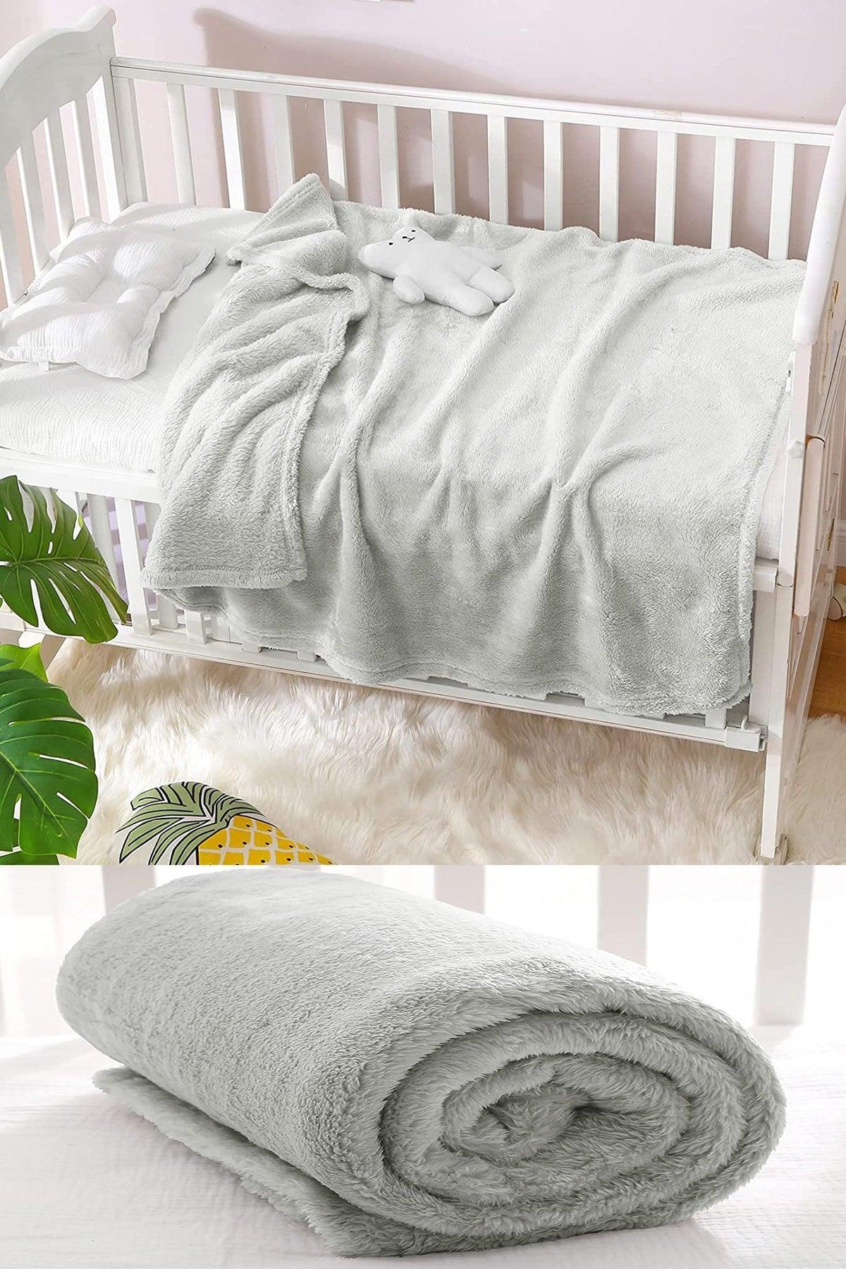 Nomi Baby Blanket Gray Newborn Baby Crib Stroller Swaddle Plush Blanket 100x120 Cm - Swordslife