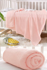 Nomi Baby Blanket Pink Newborn Baby Crib Stroller Swaddle Plush Blanket 100x120 Cm - Swordslife