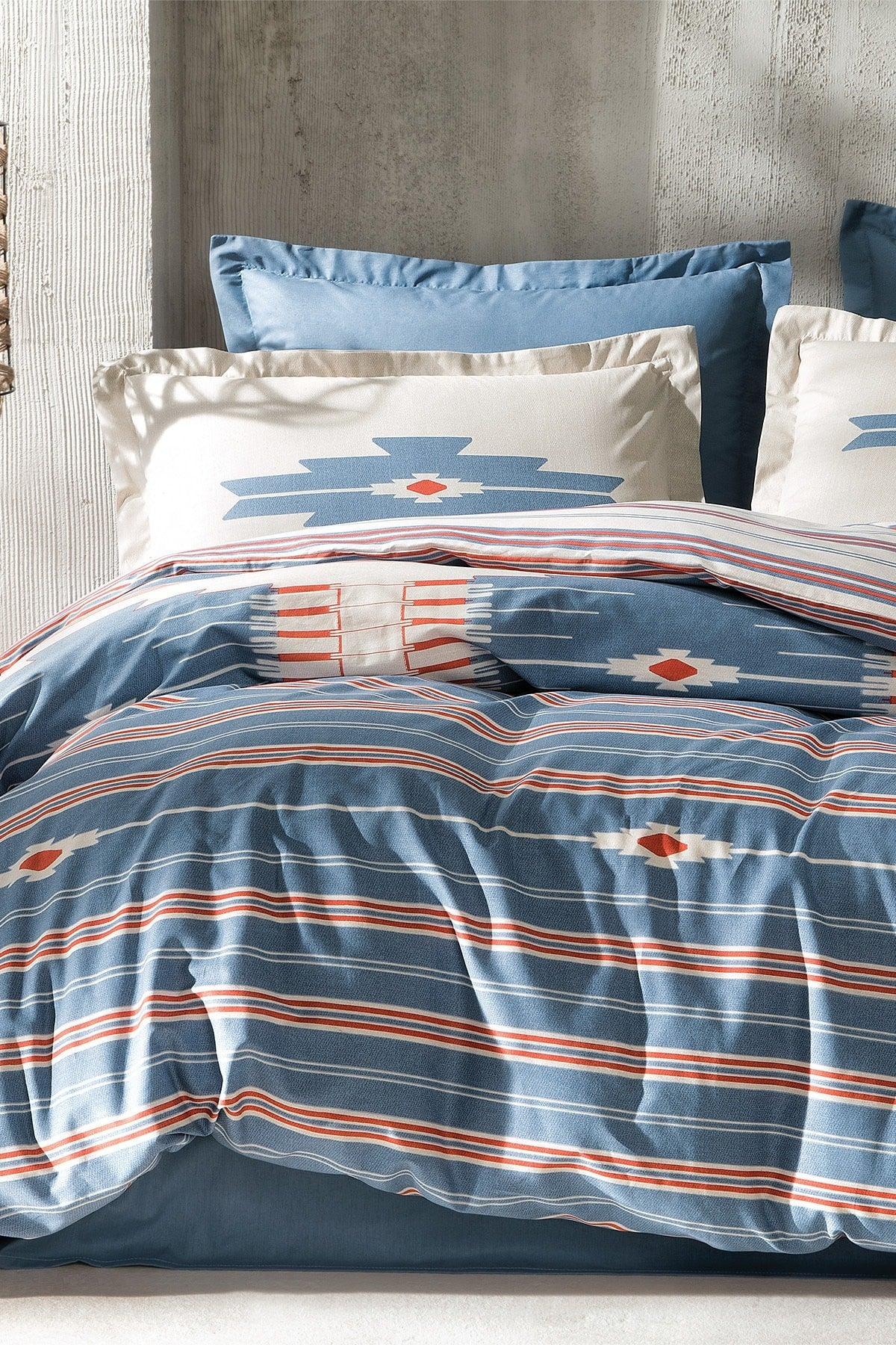 Nomi Ranforce Double Duvet Cover Set - Indigo - Swordslife