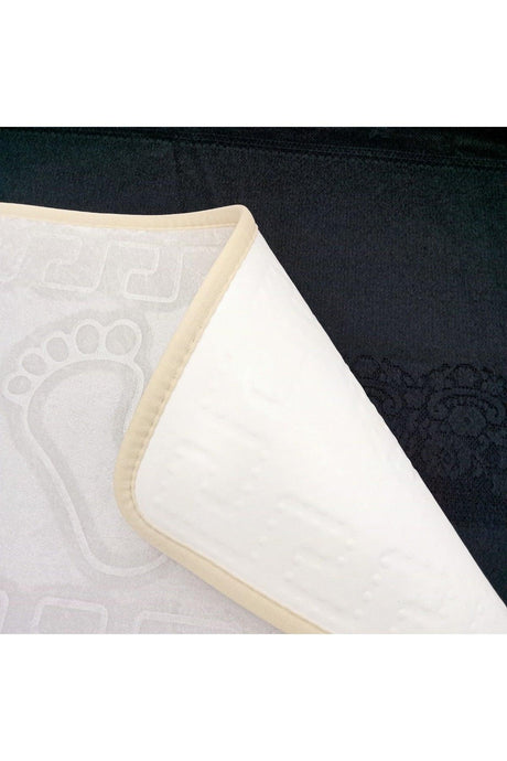 Non-Slip Base Bath Mat Footprint 40 X 60 Cm Cream - Swordslife