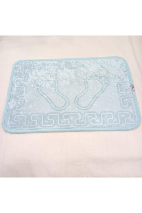 Non-Slip Base Bath Mat With Footprint Light Blue 40 X 60 Cm - Swordslife