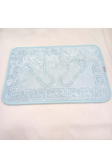 Non-Slip Base Bath Mat With Footprint Light Blue 40 X 60 Cm - Swordslife