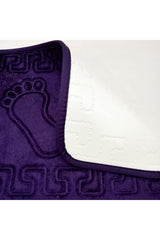 Anti-Slip Bath Mat With Footprint Purple