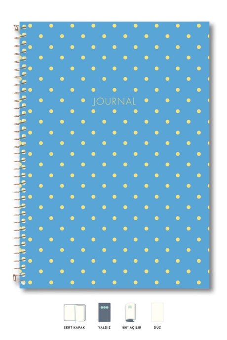 Polka Dot Notebook Plain Blue 17x24 cm