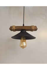 Nova Wooden Rustic Modern Rope Single Pendant Chandelier - Swordslife