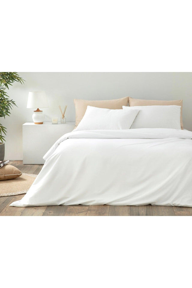 Novella Premium Soft Cotton Double Duvet Cover Set 200x220 Cm White - Swordslife