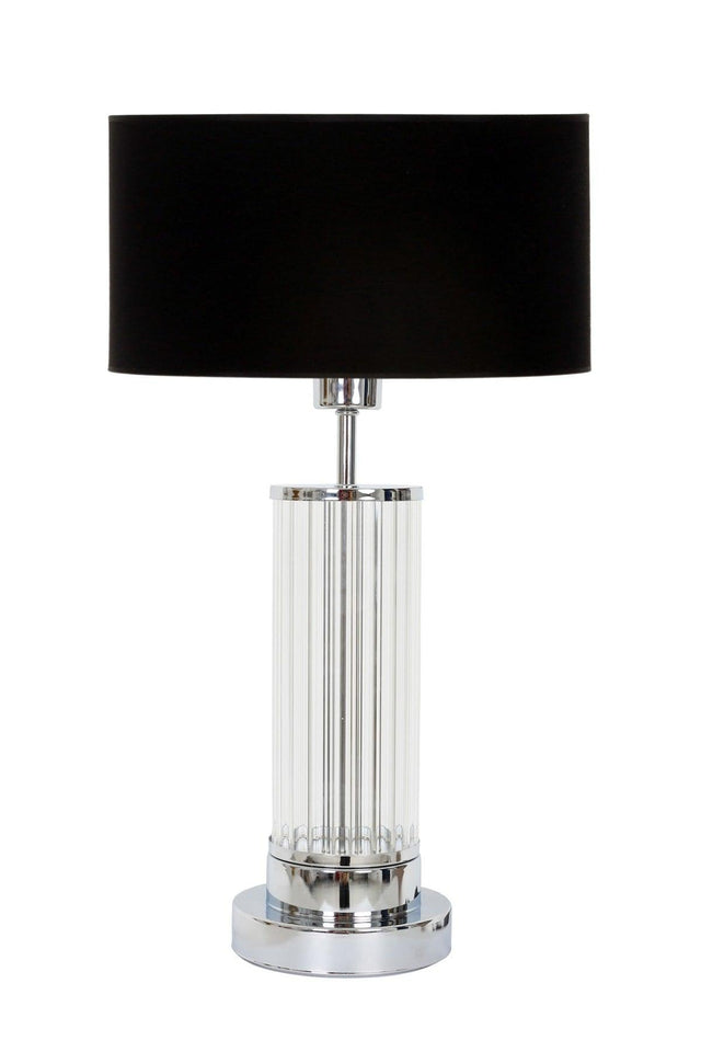 Nuuk Noa Chrome Plated Detailed Modern Glass Lampshade - Black - Swordslife