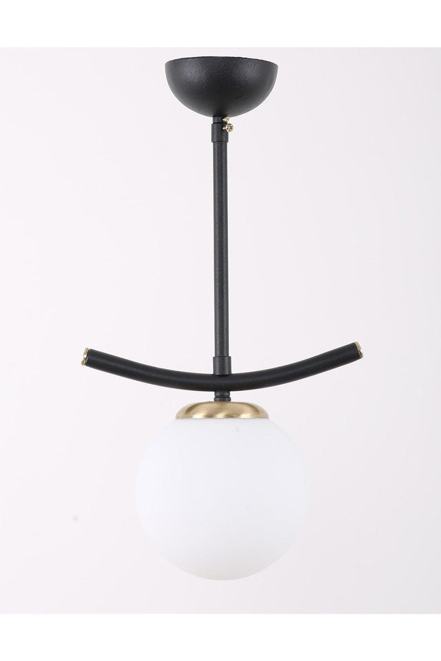 Okka Black Tumbled White Glass Chandelier - Swordslife