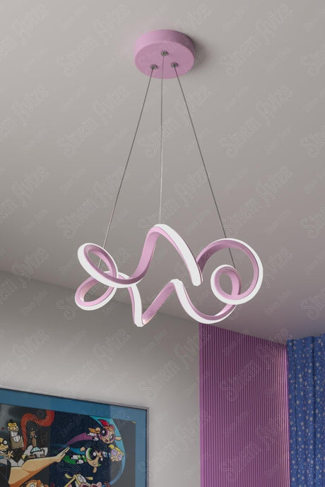 Olivia Pink Modern White Led Chandelier Young Children's Room Chandelier - Swordslife