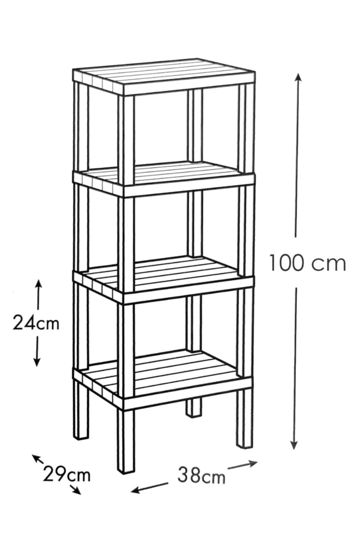 Ombeg 4 Ebenen Ahşap Gemusterte Kunststoff Regaleinheit Badezimmer, Küche, Salon Regalregulator Shelf Green - Swordslife