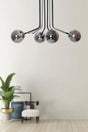 Optic 4 Lux Chrome Black Metal Body Smoked Glass Design Luxury Chandelier - Swordslife