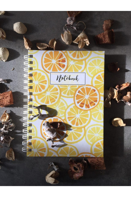 Orange Patterned Unlined Spiral Notebook