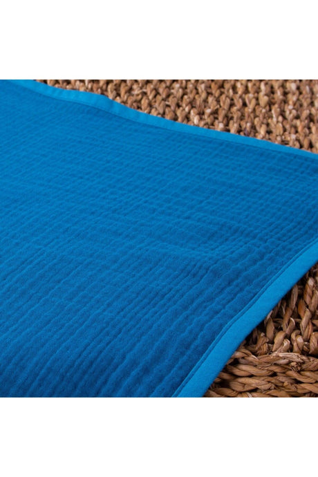 Organic Cotton 4-Ply Solid Color Muslin Baby Blanket - Petrol Blue - Swordslife