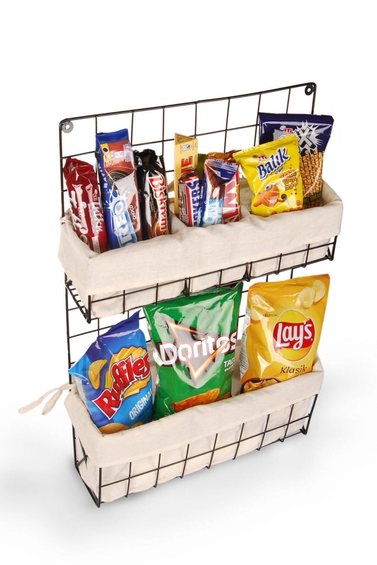 Organizer Basket Wire Textile Kitchen And