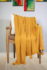 Knitted TV Blanket-Sofa Shawl Mustard (130x170cm) - Swordslife