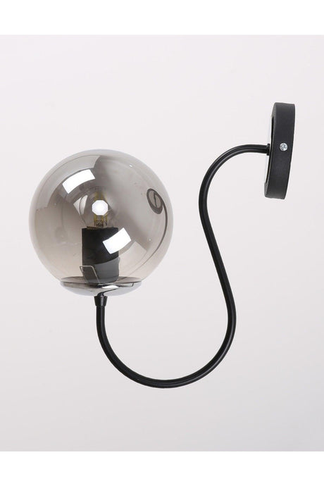 Oslo Black Chrome Smoked Glass Wall Sconce - Swordslife