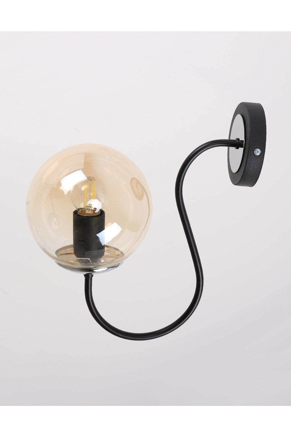 Oslo Black Chrome Honey Glass Wall Sconce - Swordslife