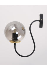 Oslo Black Gold Smoked Glass Wall Sconce - Swordslife