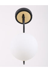 Oslo Black Gold White Glass Wall Sconce - Swordslife