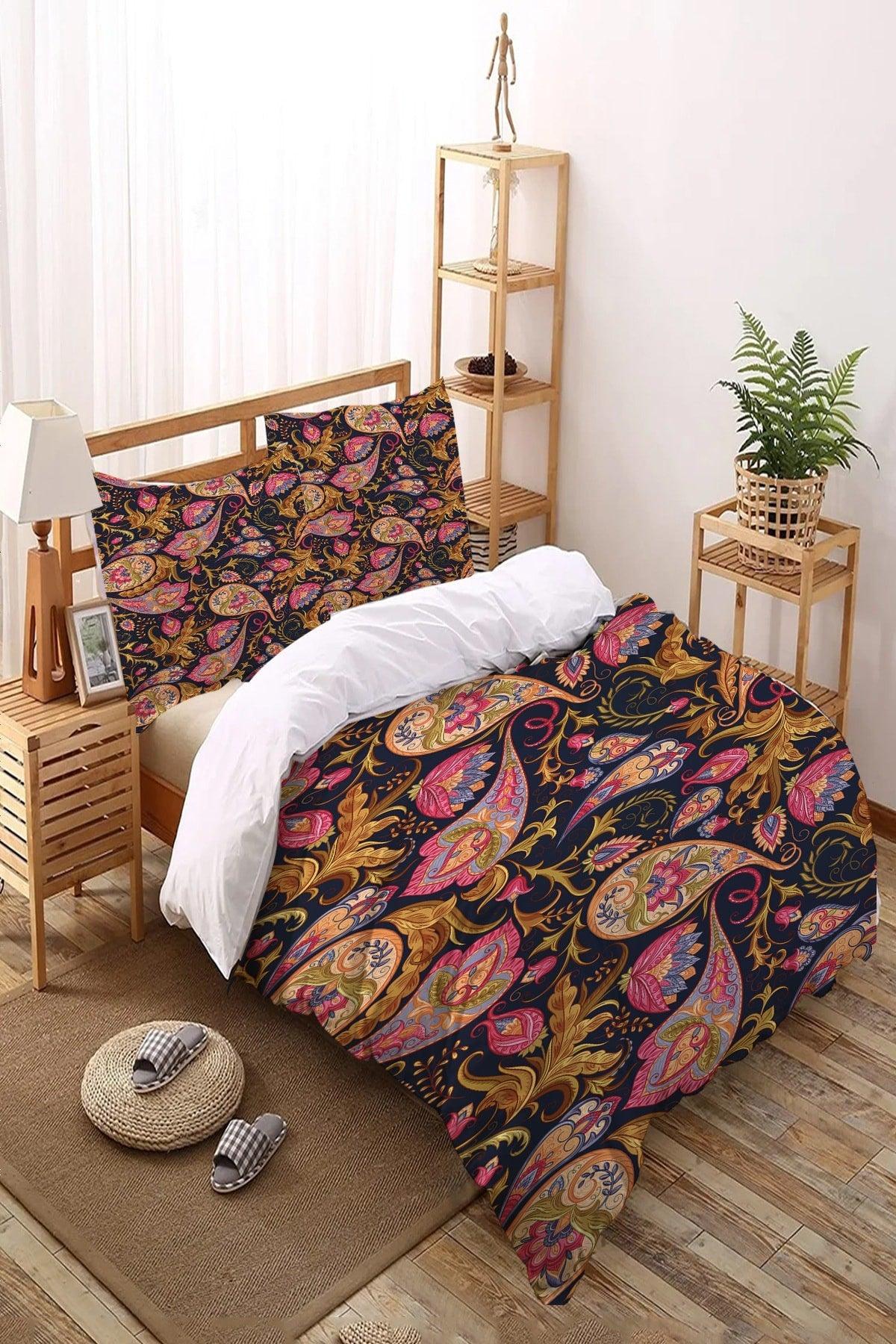 Osso Patterned Double Sheet Duvet Cover Set Nyds-1 - Swordslife