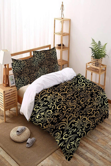 Osso Patterned Double Sheet Duvet Cover Set Nyds-7 - Swordslife